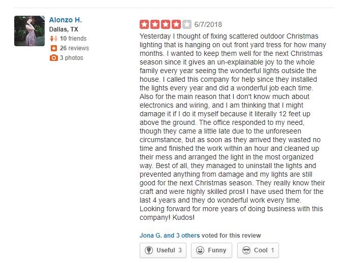 Testimonials Reviews Dallas Landscape Lighting