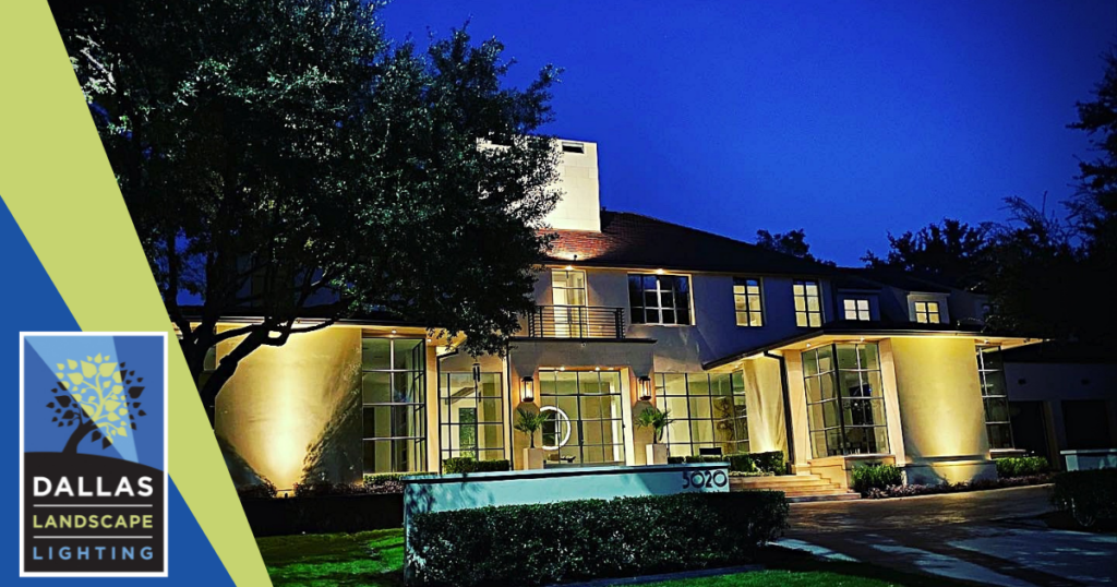 House Uplighting with Dallas landscape Lighting